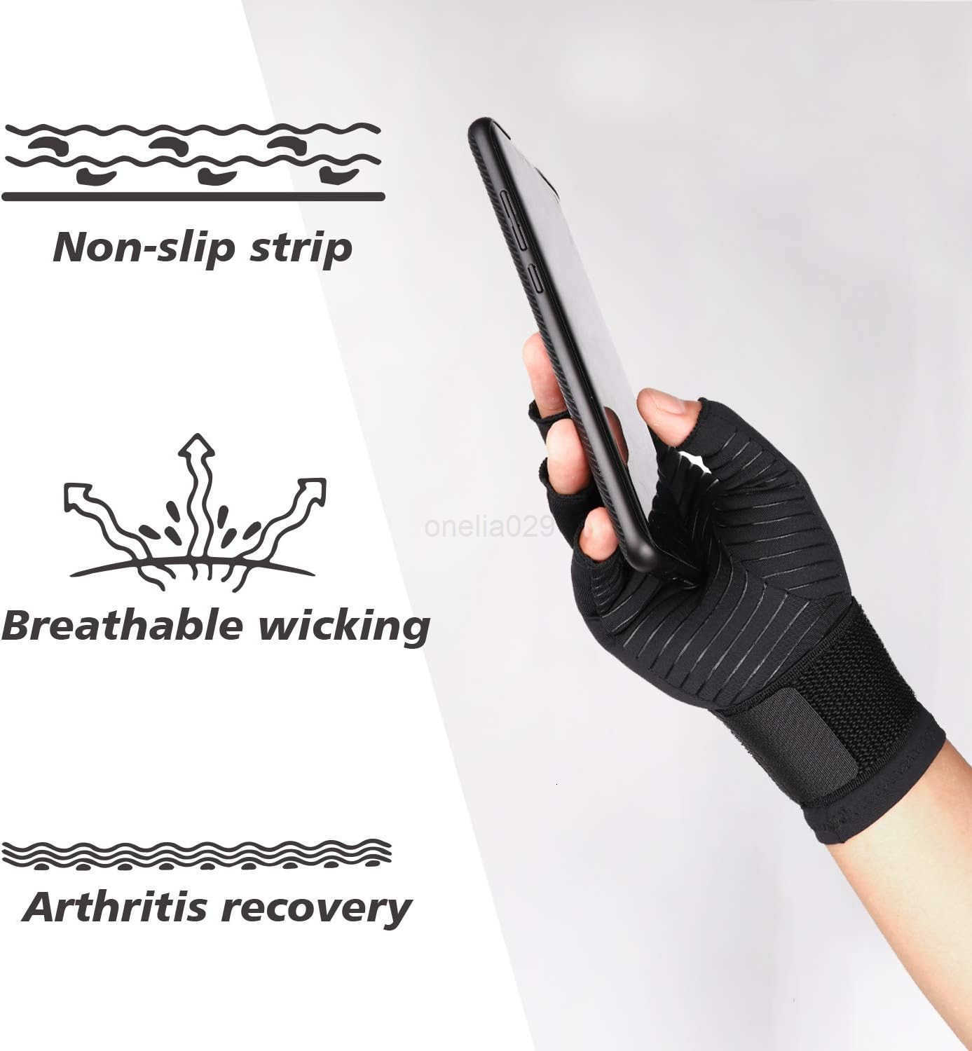 Compression Arthritis Gloves with StrapCarpal TunnelTypingSupport W250910