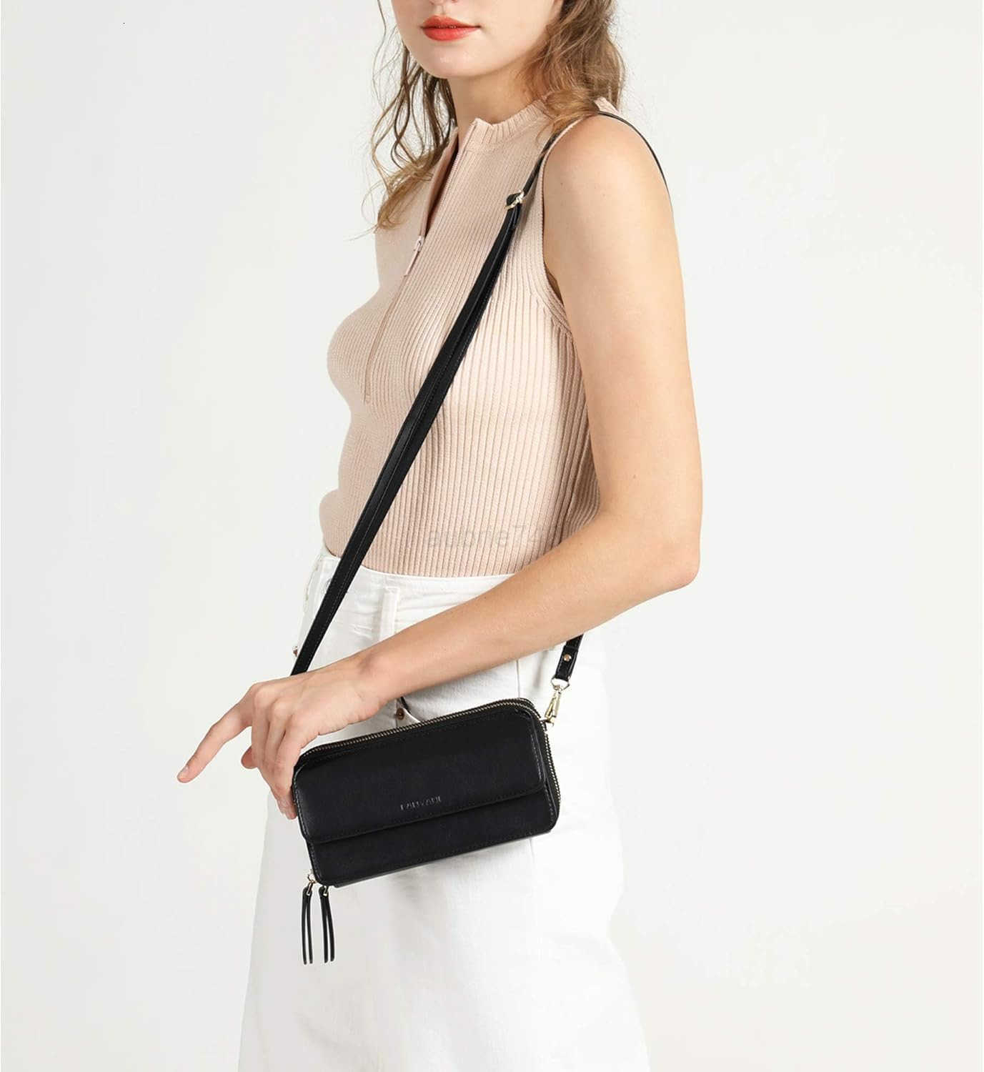 RFID Crossbody Wallet Wristlet Purse with Phone Pocket For Women Vegan LeatherZ250910