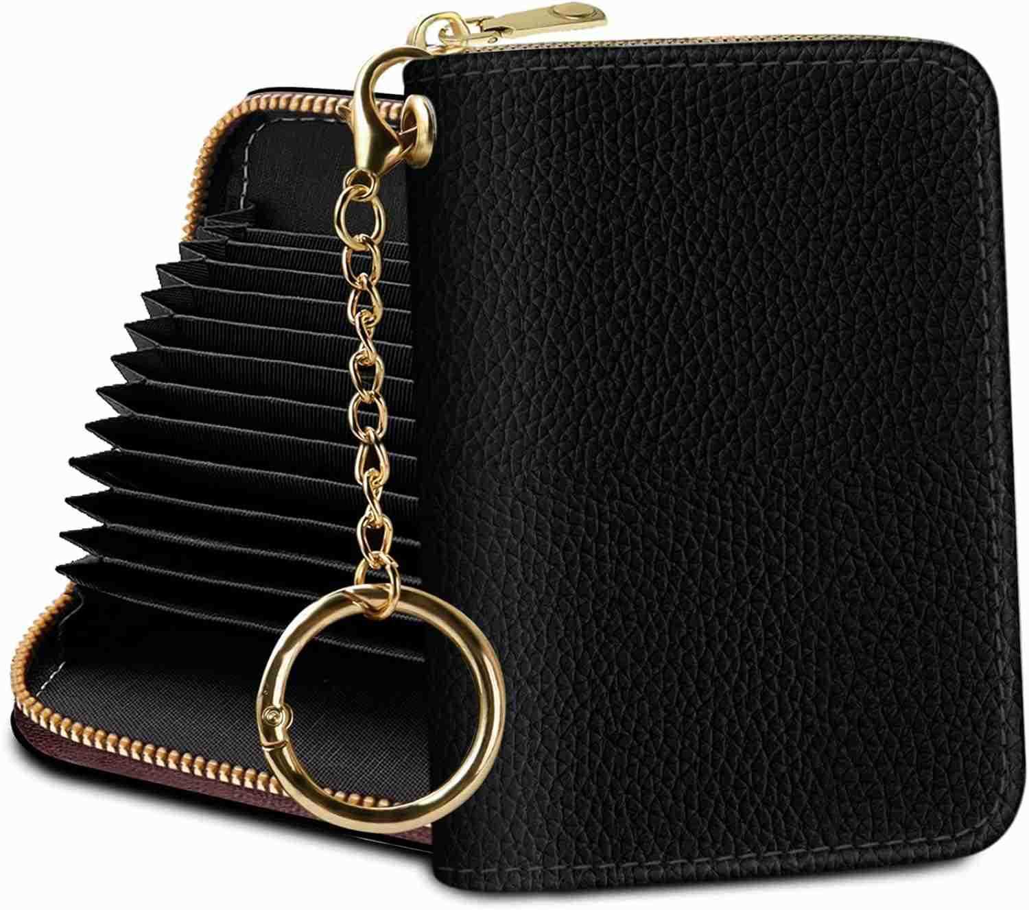 CARD Holder RFID Wallet Small Card Holder Wallet for Women with Keychain Zipper Funny Leather Print CARD Wallets Accordion GiftZ250910