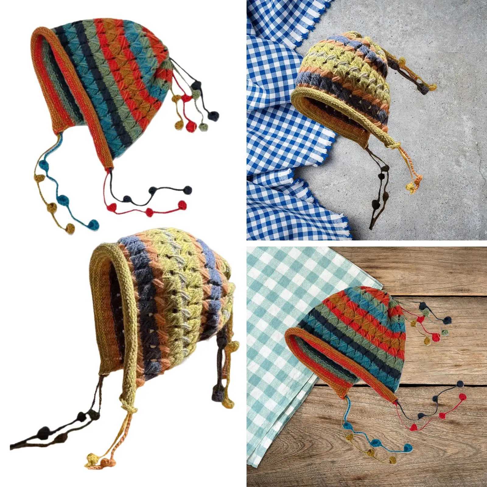 Crochet Beanie Tassel Wen Knitted Hat for Cam Party packing Autumn G250910