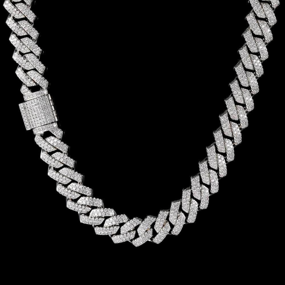 14MM Iced Out Cuban Link Chain Hip Hop Rapper Miami Cuban Link Necklace for Men and Women