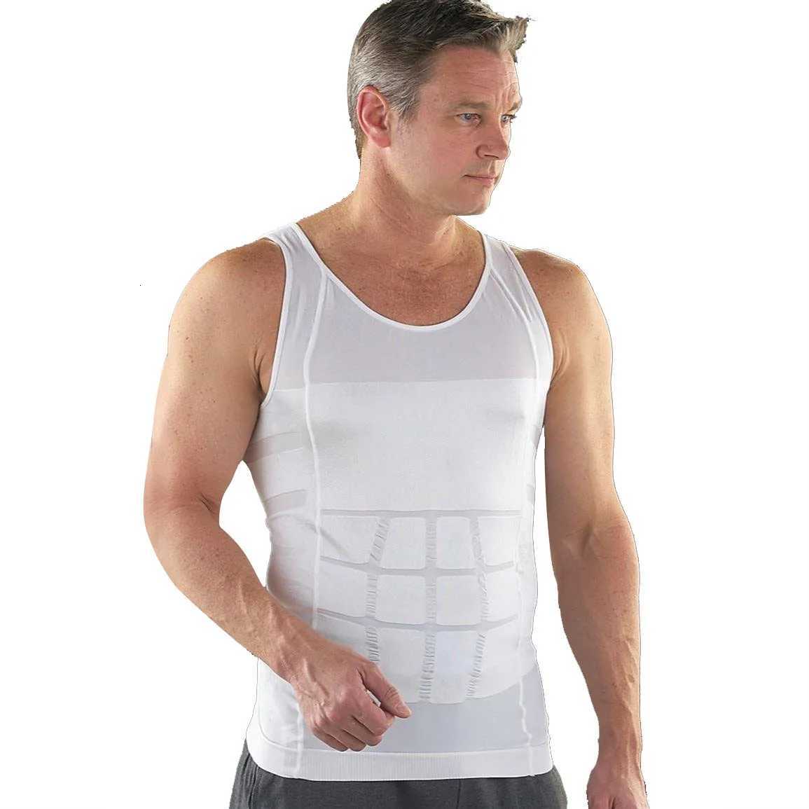 Mens slimming and shaping bras abdominal compression correction vests fat burners chest and abdominal shirts brasBodysuits se W250910