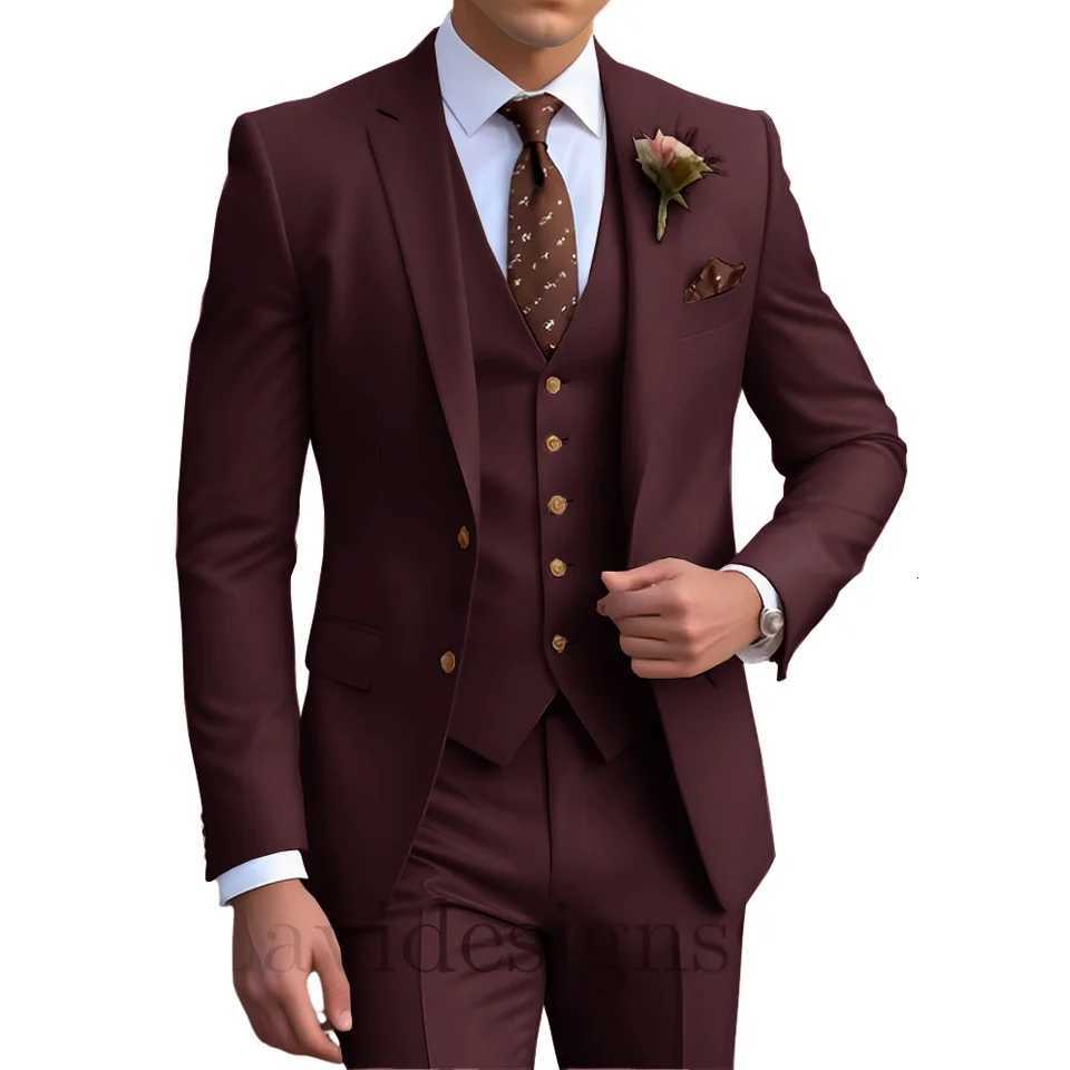 Elegant Mens Wedding Tuxedo Slim Blazer Pants Vest Threepiece Suit XS5XL Custom Youth Suit 2025 New Style Suit W250910