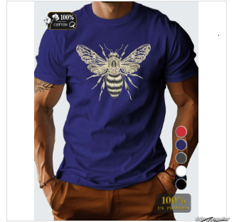 Fashion Luxurious Bee Lace Wings Men's T-Shirt Version Ddmy