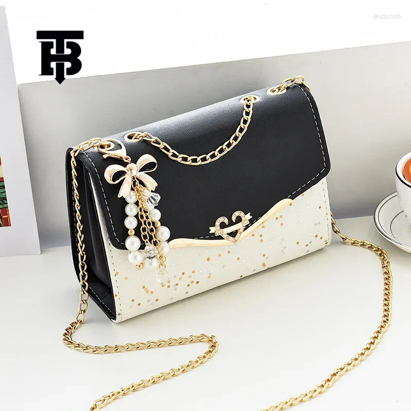 TB BHULAMTE Luxury Designer Versatile Shoulder Bag, Fashionable Ladies' Small Luxury Bag Square Crossbody Bag Girls' Cross Tassel Pendant Si