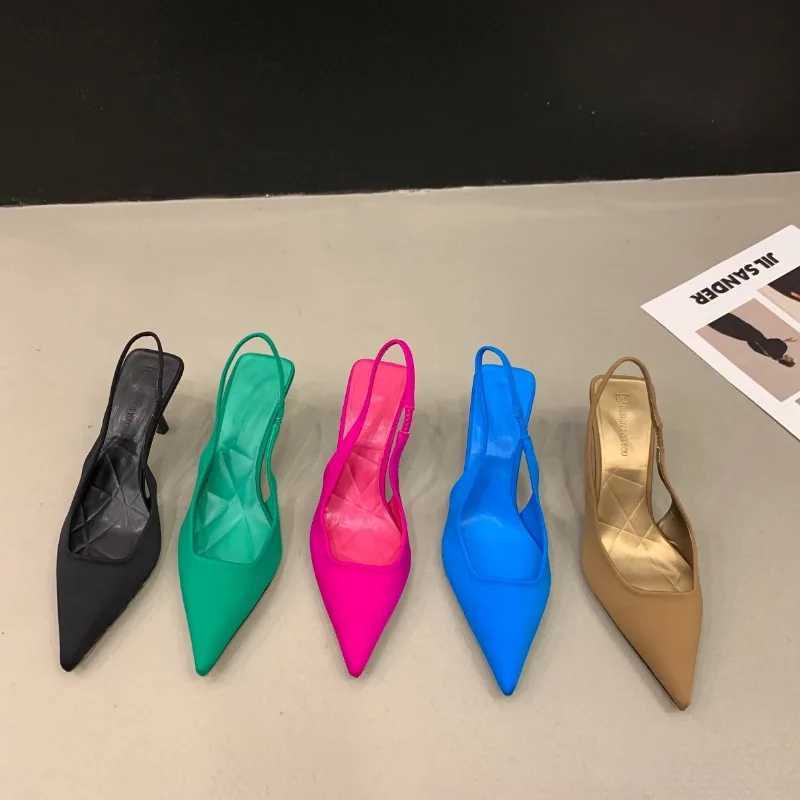 2024 Fashionable Pointed Toe Stiletto Heel Shallow Mouth New Sandals Summer Sexy Elegant Casual Stiletto Womens Shoes NOM05 W250910
