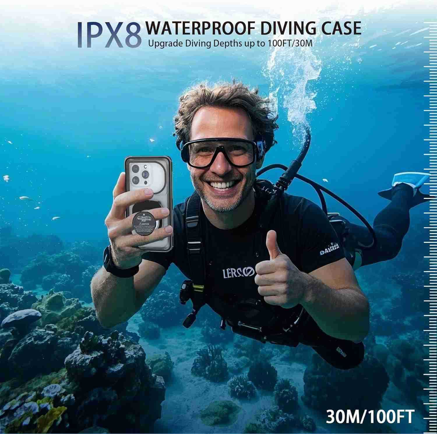 Waterproof Phone Case Underwater Phone Case for Snorkeling Universal IPX8 Diving Case with Lanyard Up to 69 for Phone 1615141312 Pro Max S25S24S23S22G