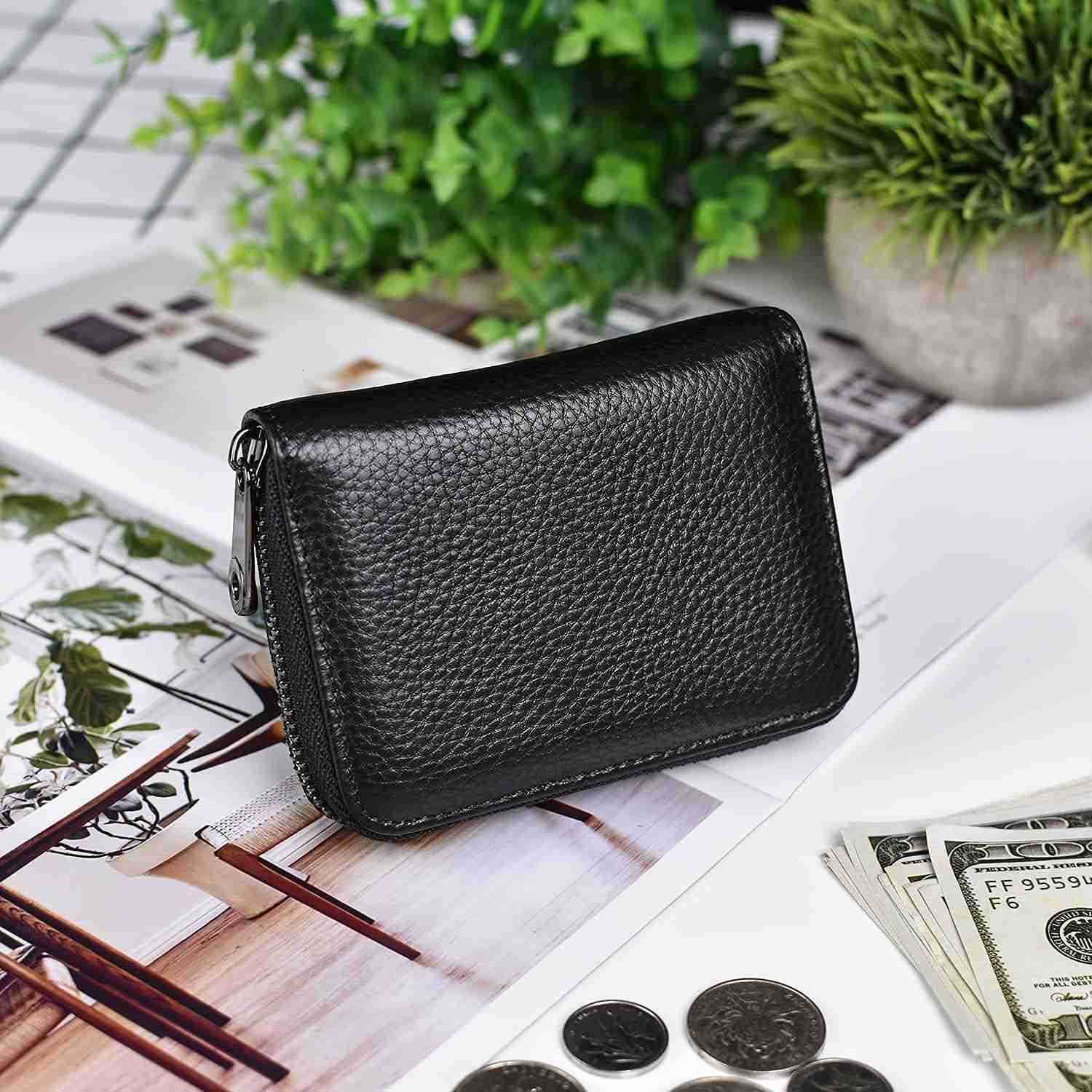 Card Holder for Women Men RFID Small Wallets CARD Case Money Organizers20 SlotsBlackZ250910