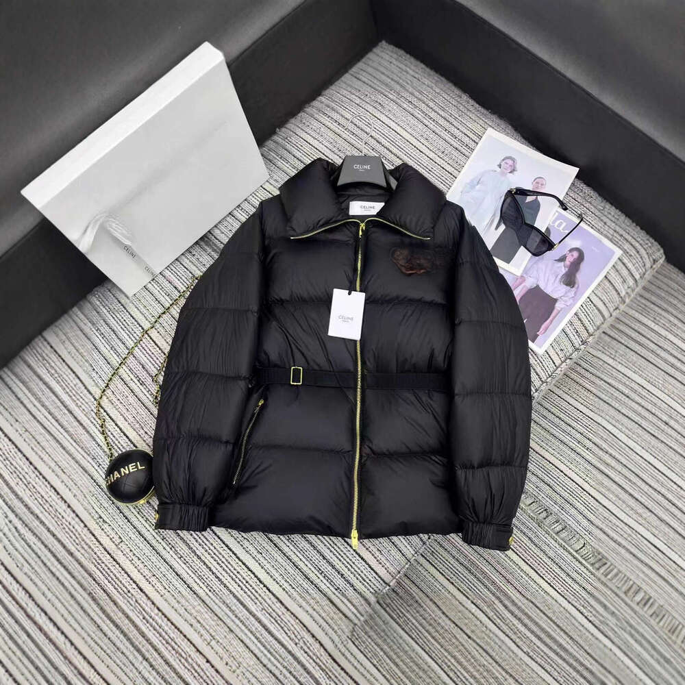 Women's Autumn Windproof Jacket With Drawstring Waist Slimming 90% White Goose Down Winter Coat B3