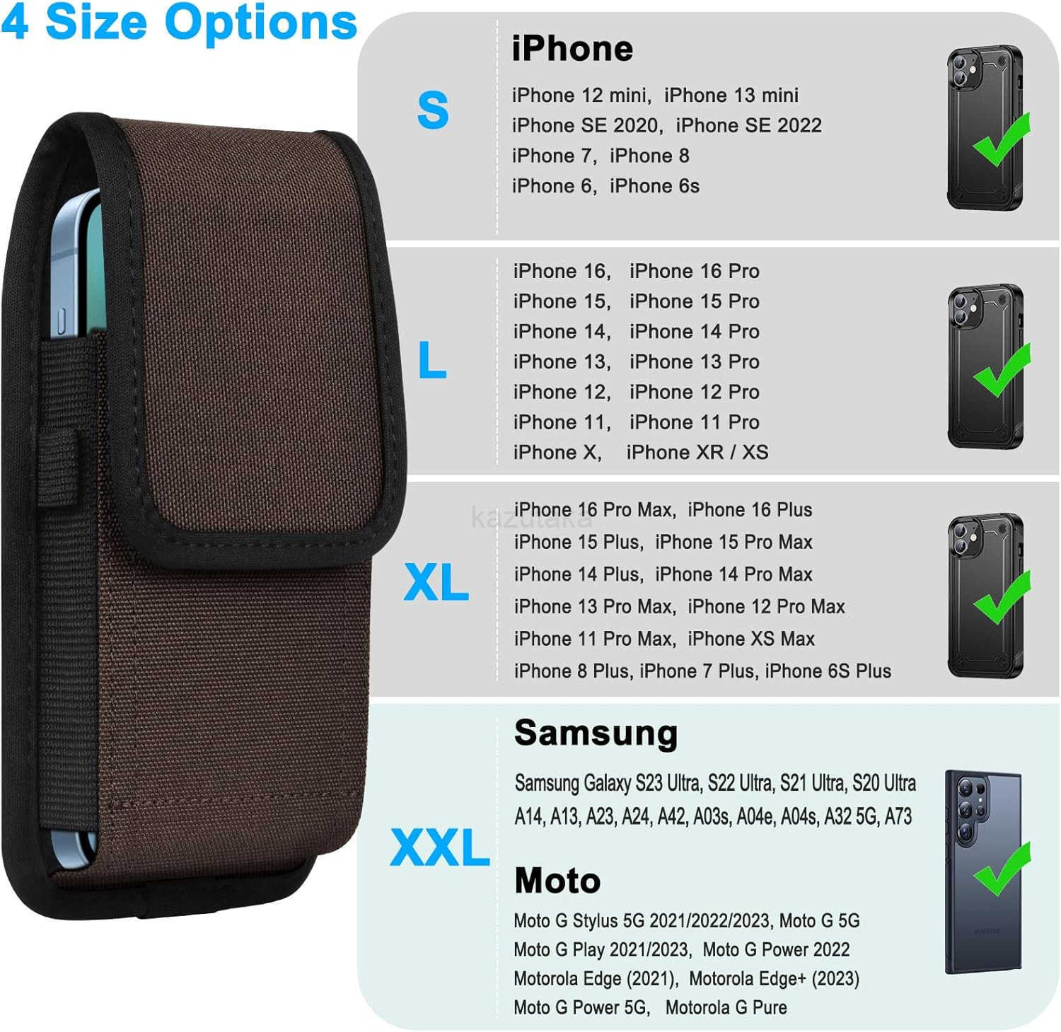 Cell Phone Pouch Nylon Belt Holster Case Compatible with Phone Z250910