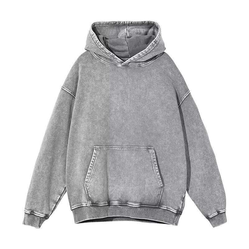420gsm High-Quality Oversized Water Drop Washed Streetwear French Terry Heavyweight Men's Cotton Hoodie