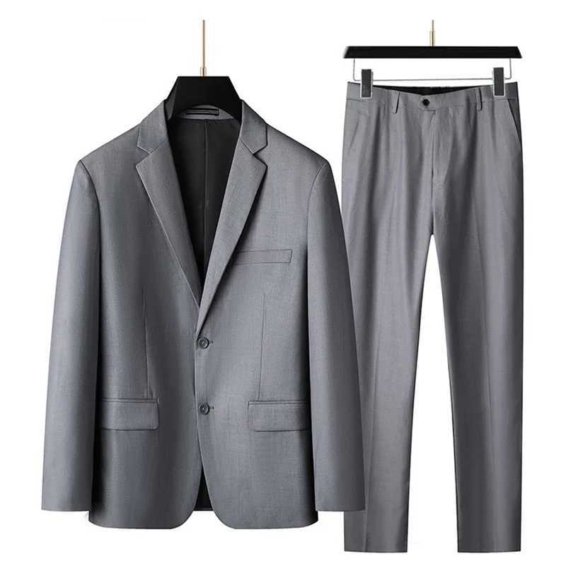 Mens 2025 Business Casual Suit And Trousers TwoPiece Set Large Size XL9XL Handsome Solid Color AllInOne Wedding Dress W250910