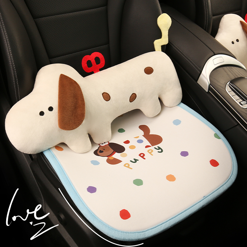 Universal Cartoon Sausage Dog Print Seat Cushion Cover Breathable Mesh Four Seasons Comfortable Soft Cushion Protector 250910