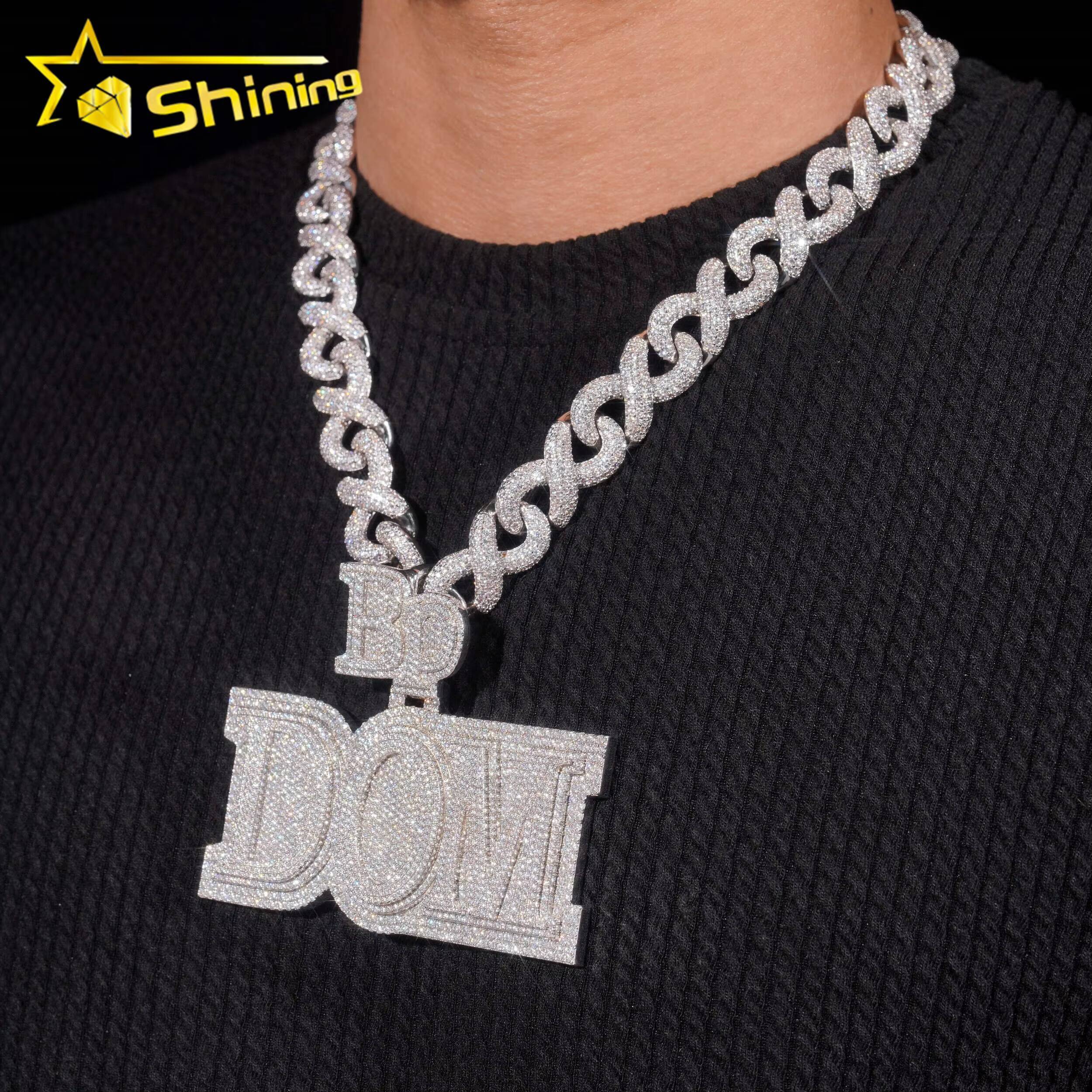 Pass Diamond Tester Fine Jewelry Custom Hand Made Charms Hip Hop Pendant Iced Out 925 Sterling Silver VVS Moissanite Pendant