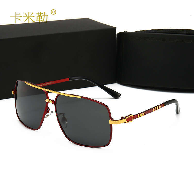 New Men's Polarized with Blue Coating, Fashionable Large Frame Sunglasses for Driving and Travel 8863