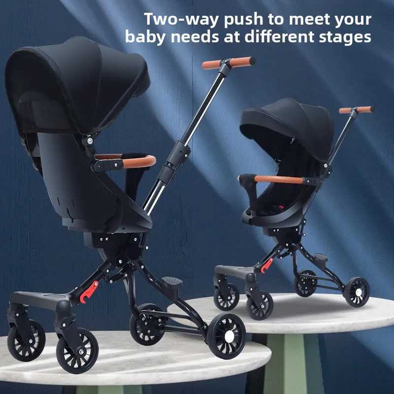 Red Panda Trolley Ultra Lightweight Foldable Stroller It Can Sit in Two Directions with High Views and Colorful Lights W250910