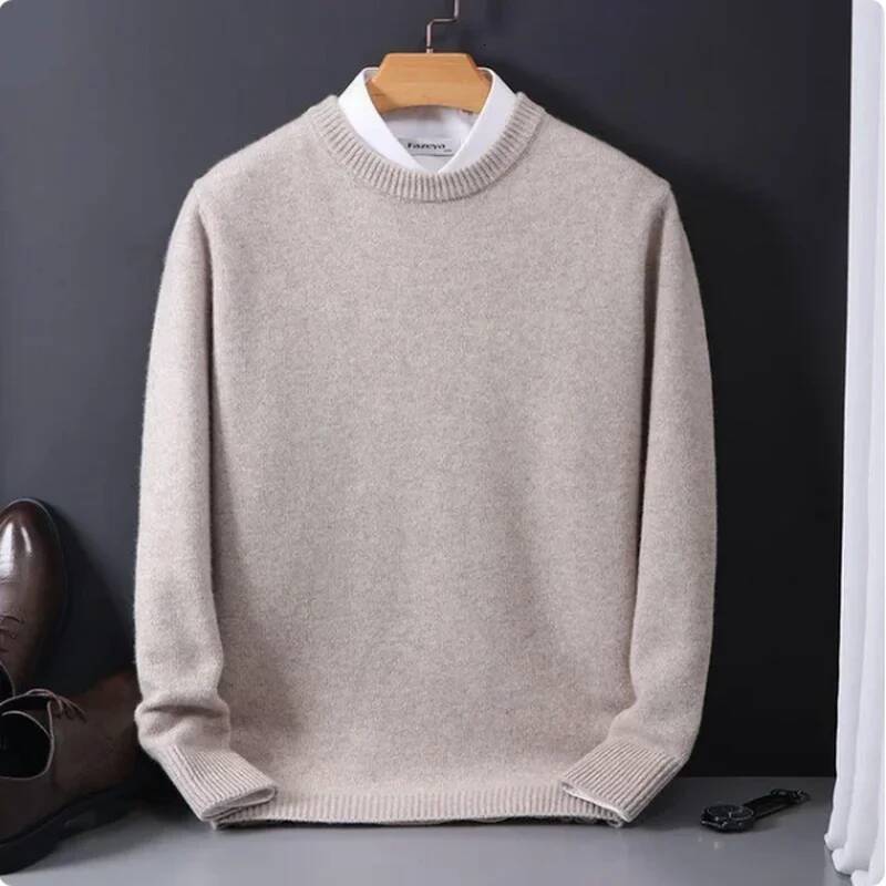 2024 Cashmere Sweater O-neck Pullovers Men's Loose Oversized M-3XL Knitted Bottom Shirt Autumn Winter New Korean Casual Men Top dongdumaoyi