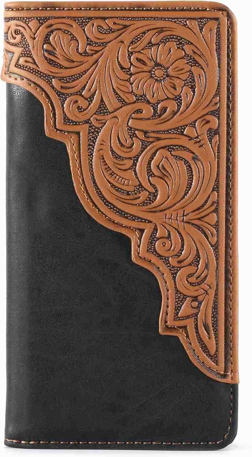 Wallet for Men Long Bifold Wallet with Card Slots RFID Blocking Cowboy Vintage Checkbook Wallet Gift for MenZ250910