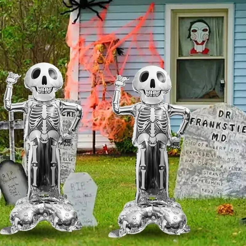 Giant Foil Balloons Iatable Witch Ghost Pumpkin Skeleton Standing Balloon Home Halloween Party Decoration Kids Gift