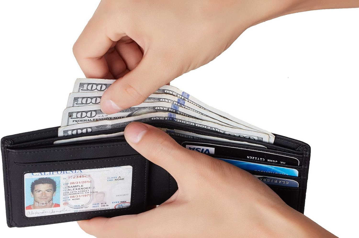 Wallet for Men Trifold RFID Blocking Mens Wallet 12 CARD Holder Minimalist Front Pocket Leather Slim Wallet with ID WindowZ250910