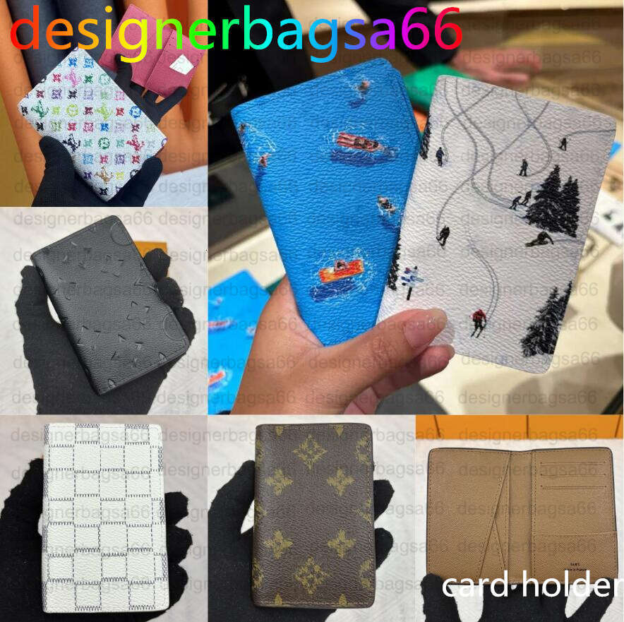 Multiple Wallet POCKET ORGANIZER leather card holders men wallets money purse wer letters credit short money clutch bags Golf wallet Takashi Murakami 63144