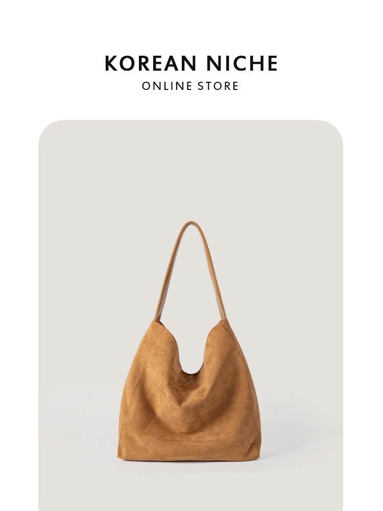 2025 New Korean Autumn and Winter Fashion Suede Soft Texture Tote Bag Casual Large-Capacity Single-Shoulder Handbag