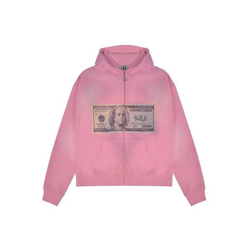 Y2K Trendy Printed Zip up Hoodie Retro Oversized UPortrait of a US dollar person Pattern sweatshirt Casual Gothic Men Women Tops X250910 L251018CRGF