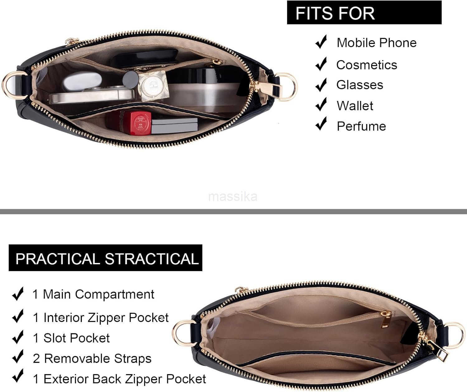 ZHOU Shoulder Bag for Women Retro Vegan Leather Classic Tote HandBags Purses with Zipper Closure M250910