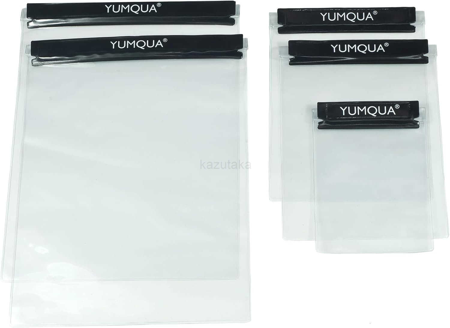 Clear Waterproof Bags 5 Pack Set Watertight Pouch Holder for Document Map Camera Mobile Phone Car Key fits Kayaking Boating Hiking Water Sports Z25091