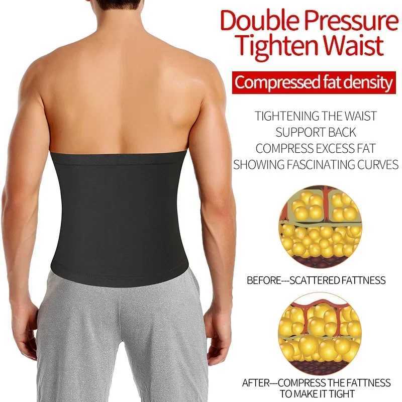 Men Waist Control Girdle Shapewear Corset Sweat Tummy Workout Sauna Thermo Abdomen Fat Men Gym Slimming Burning Belt W250910