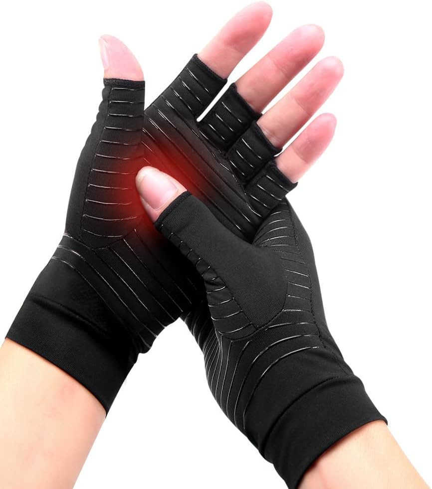 Arthritis Gloves for Women Men Fingerless Breathable Moisture Wicking Arthritis Compression Gloves for Computer Typing and Dailywork of Hands joint Su