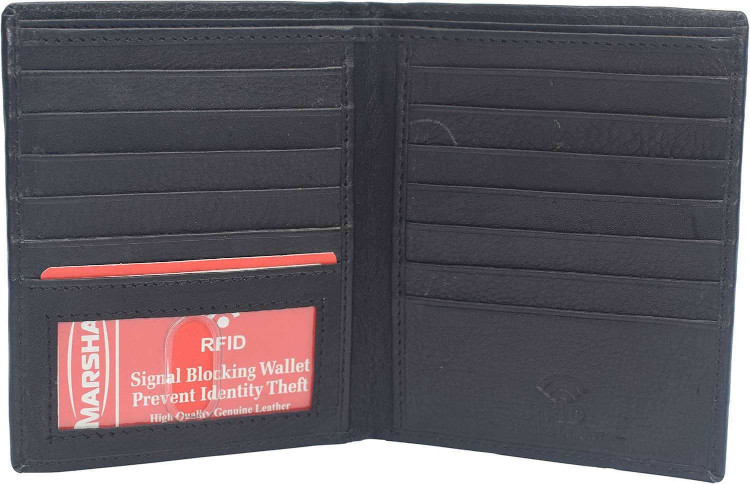 New Premium Lambskin Leather Bifold Hipster CARD Wallet BlackZ250910