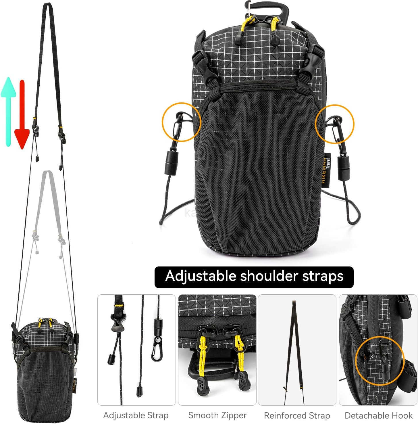 Backpack Shoulder Strap Pouch Smartphone Strap PackWaterproof Backpack Strap Pocket Attachment Bag for HikersSmall Crossbody Bag Waist Pack for Sports