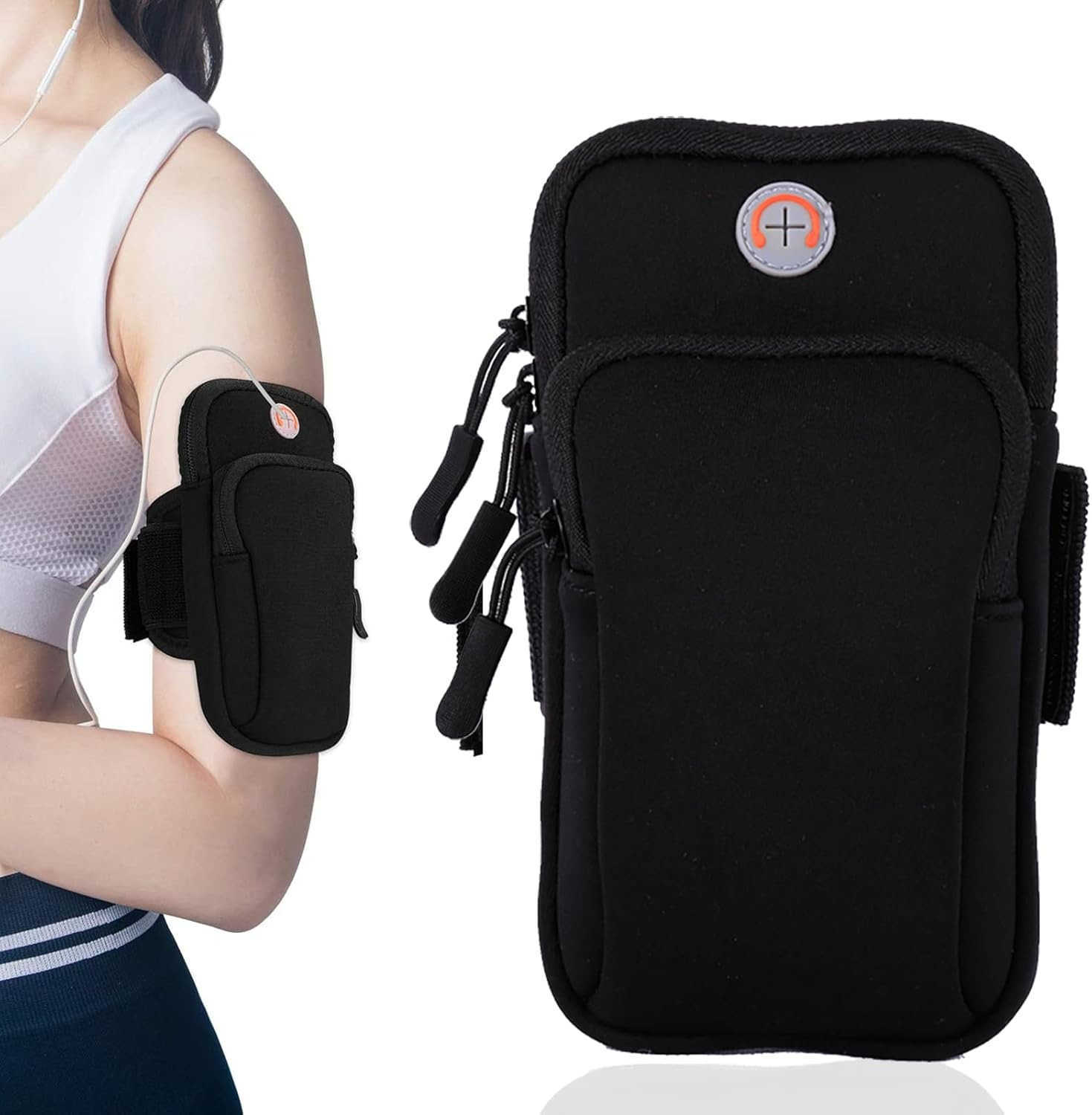 Sports ARMband Running Gym Universal Smartphone ARM Bag with Earphone Hole Multifunctional Pockets foriPhone 15 14 13 12 11 Pro Max Xs Xr X 8 Plus SE 