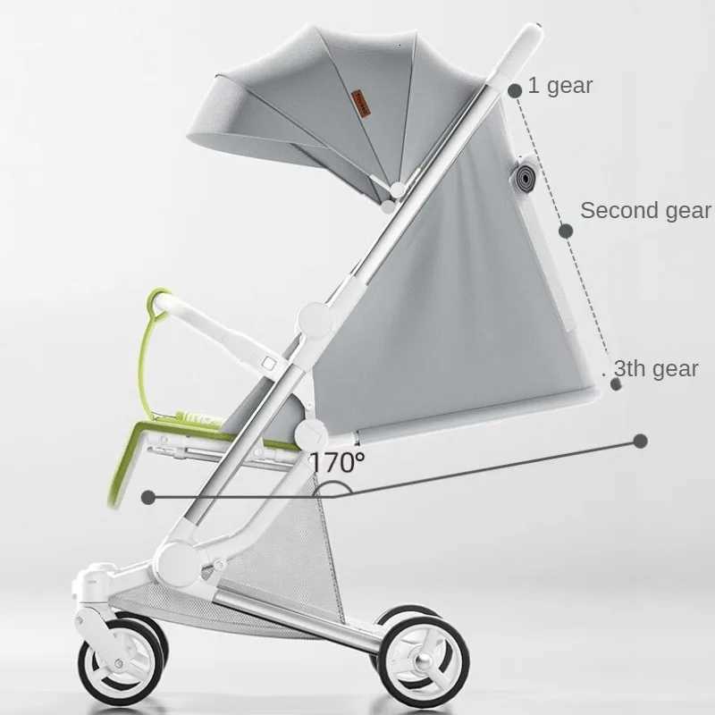 Foldable Four Wheels Cart Comfortable Portable Lightweight Baby Stroller Can Sit or Lie Down Aluminum alloy Childrens Cart W250910