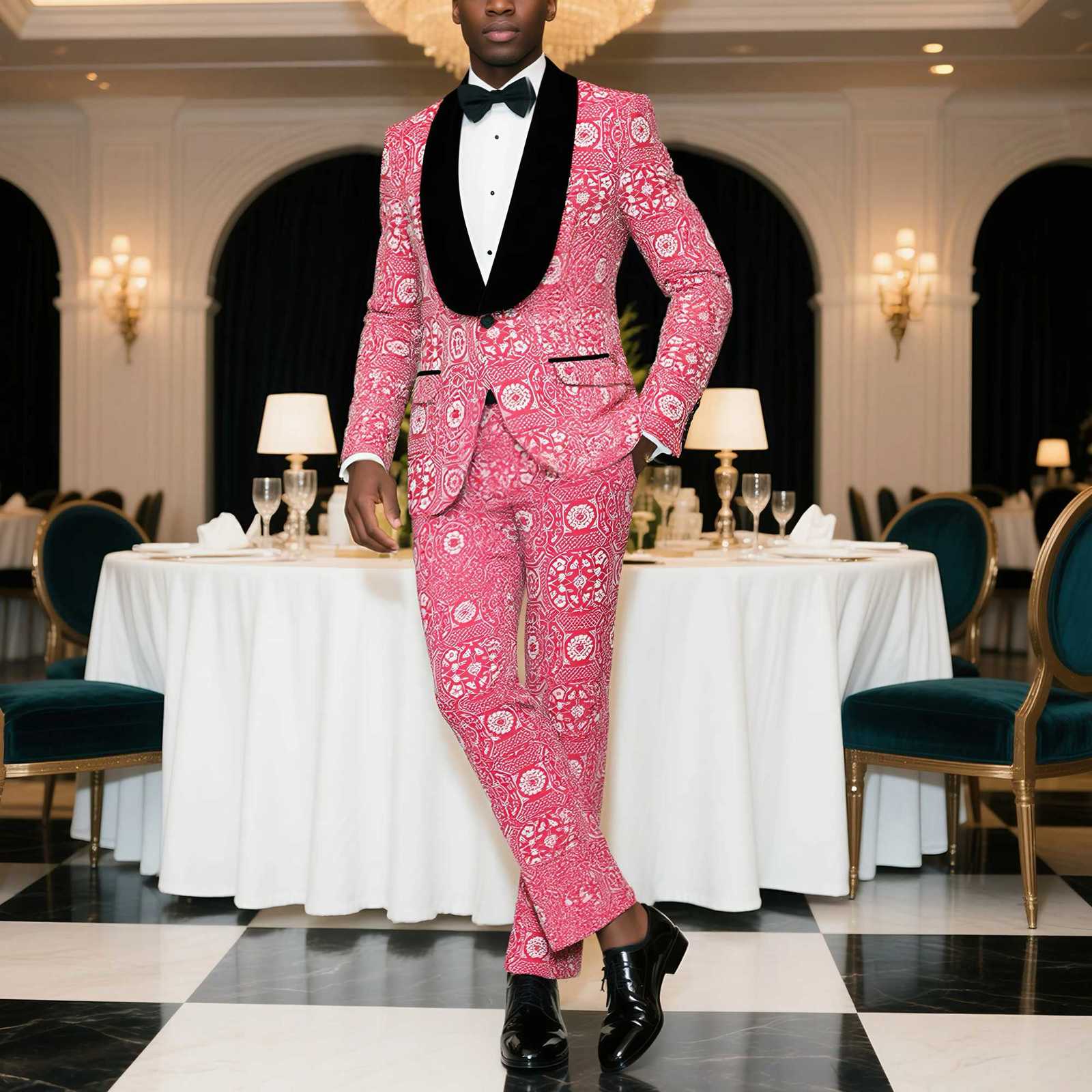 Mens Suits Tuxedo Suit Set Slim Fit 2 Piece Luxurious Party Dinner Jacket Pants W250910