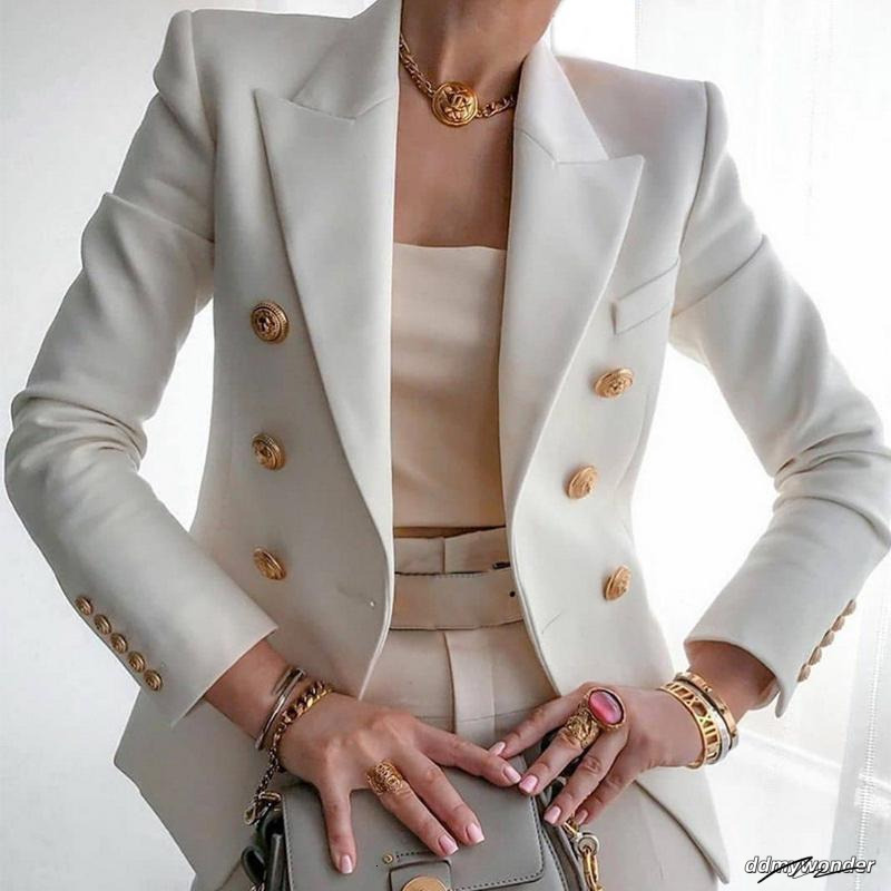 Women Jacket Double Breasted Haruku Blazer Slim Fitting Female Coat Office Ladies Outfit AAA Discount For In-Store Purchases