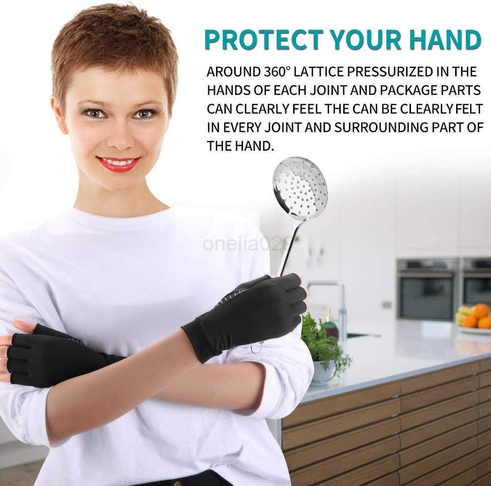 Arthritis Gloves for Women Men Fingerless Breathable Moisture Wicking Arthritis Compression Gloves for Computer Typing and Dailywork of Hands joint Su