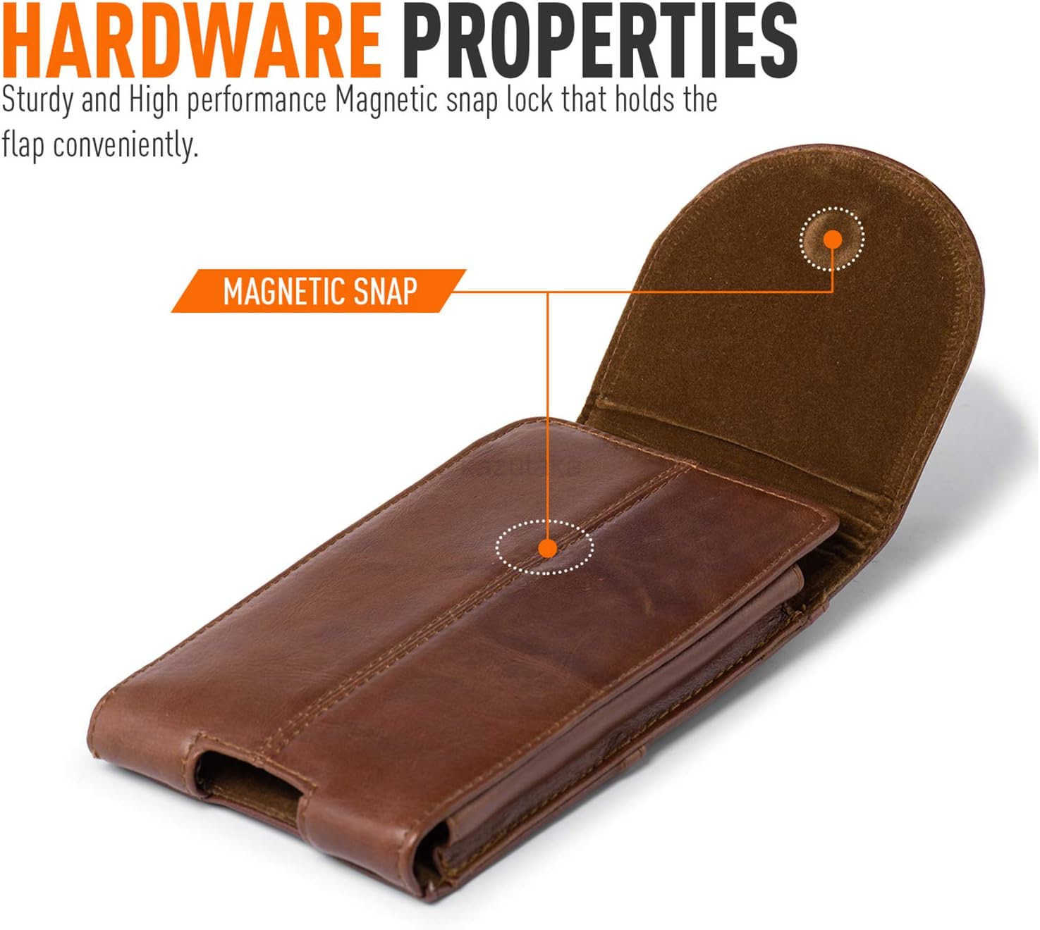 Genuine Leather Cell Phone Holster for Belt Men Vertical Phone Holder Belt Pouch Fits for iPhone 15 Pro Max 14 Pro Max 13 Pro Max S24 Ultra Note9 Ca Z