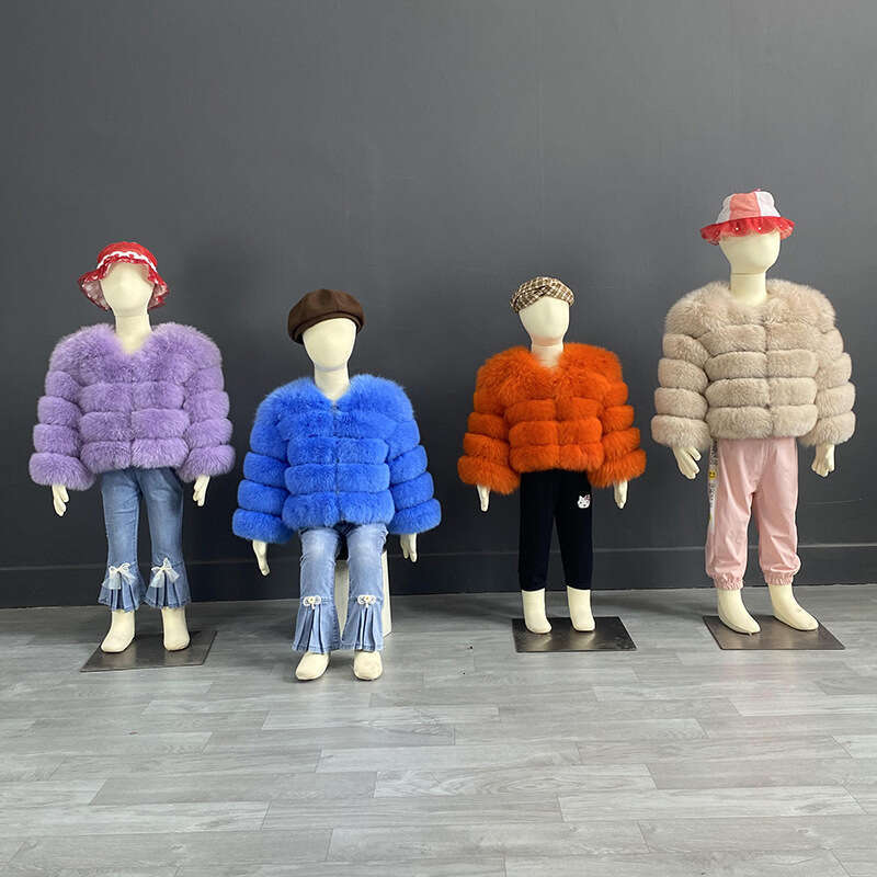 New Style Baby Girls Natural Fox Fur Jacket Children's Real Fur Coat Warm Fur Coats In Autumn And Winter For Kids 2-11 Years Old