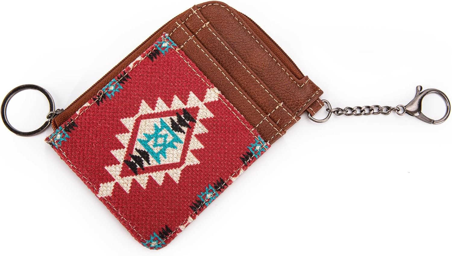 Card Wallet for Women Boho Aztec CARD Holder with Zipper PocketZ250910