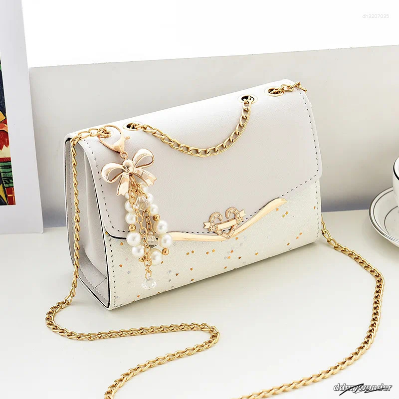 Shoulder Bags Trendy Fashion Ladies Crossbody Small Square Bag Girls Cross Tassel Pendant Sequin Embellished PU Polyester ddmywonder ddmywonder
