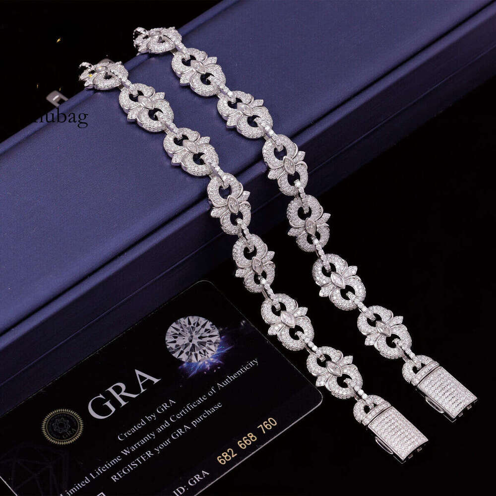 Fashion Style VVS Sterling Sier Dia Hip Hop Iced Out Moissanite Cuban Bracelet