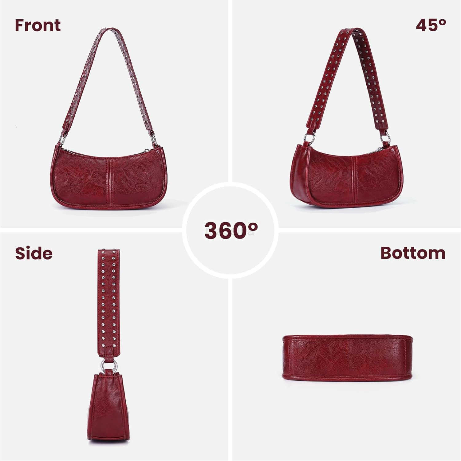 Shoulder Bags for Women Y2k Purse and Handbags Retro Studded Crossbody Bag Small Shoulder Purse Leather Hobo Handbag M250910