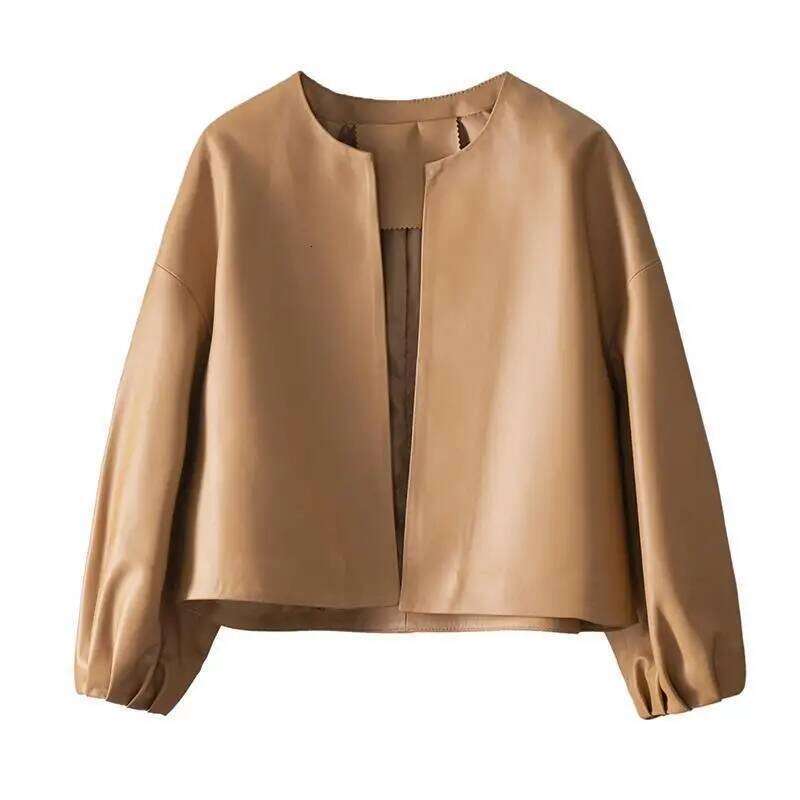 Designer Clothing 2025 High Quality PU Leather Jackets Spring Autumn Short Simple Coat Female Women Jacket Femme Luxury Bag