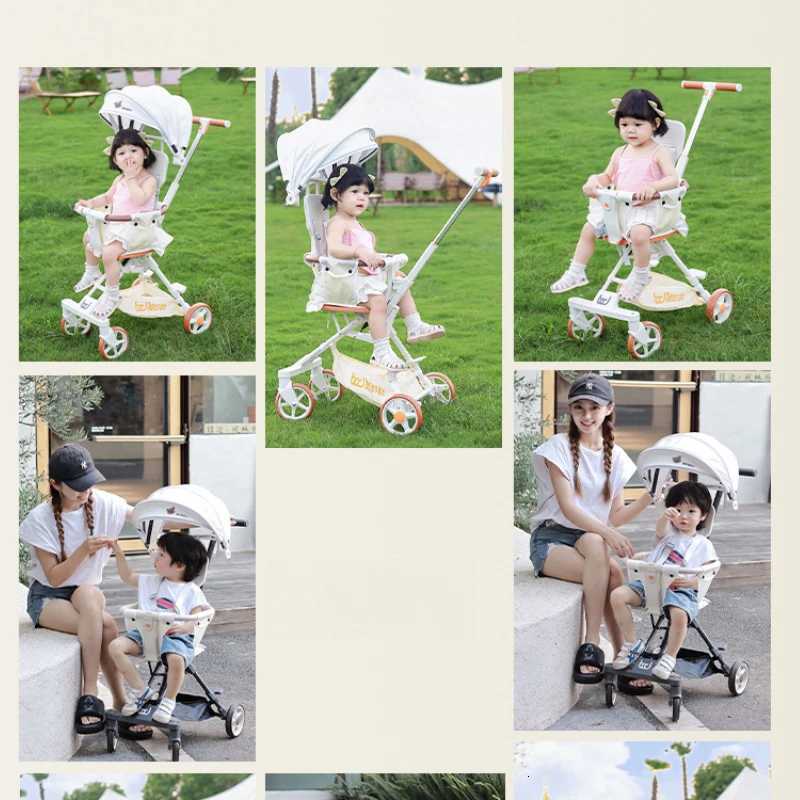 Childrens Baby Stroller Lightweight and Foldable Baby Can Sit or Lie Down Onebutton Folding Twoway Baby Stroller W250910