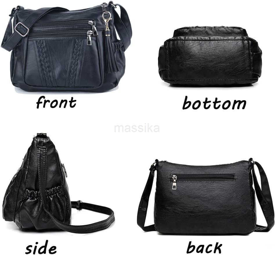 Crossbody Bags For Women Pocketbooks Soft PU Leather Purses and Handbags Multi Pocket Shoulder Bag M250910