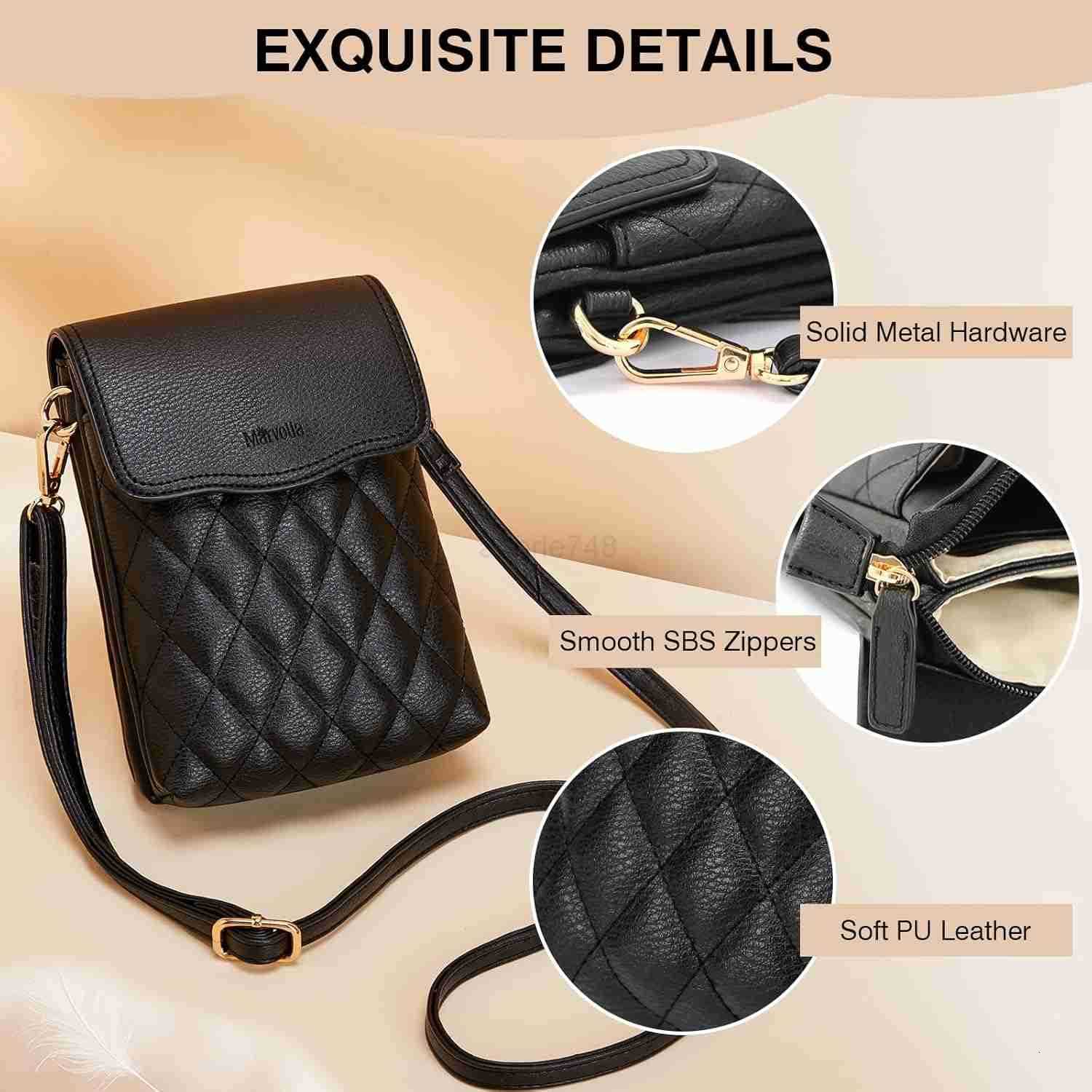 Small Crossbody Bags for Women Vegan Leather Crossbody Phone Purse Mini Cell Phone Bag for TravelingZ250910