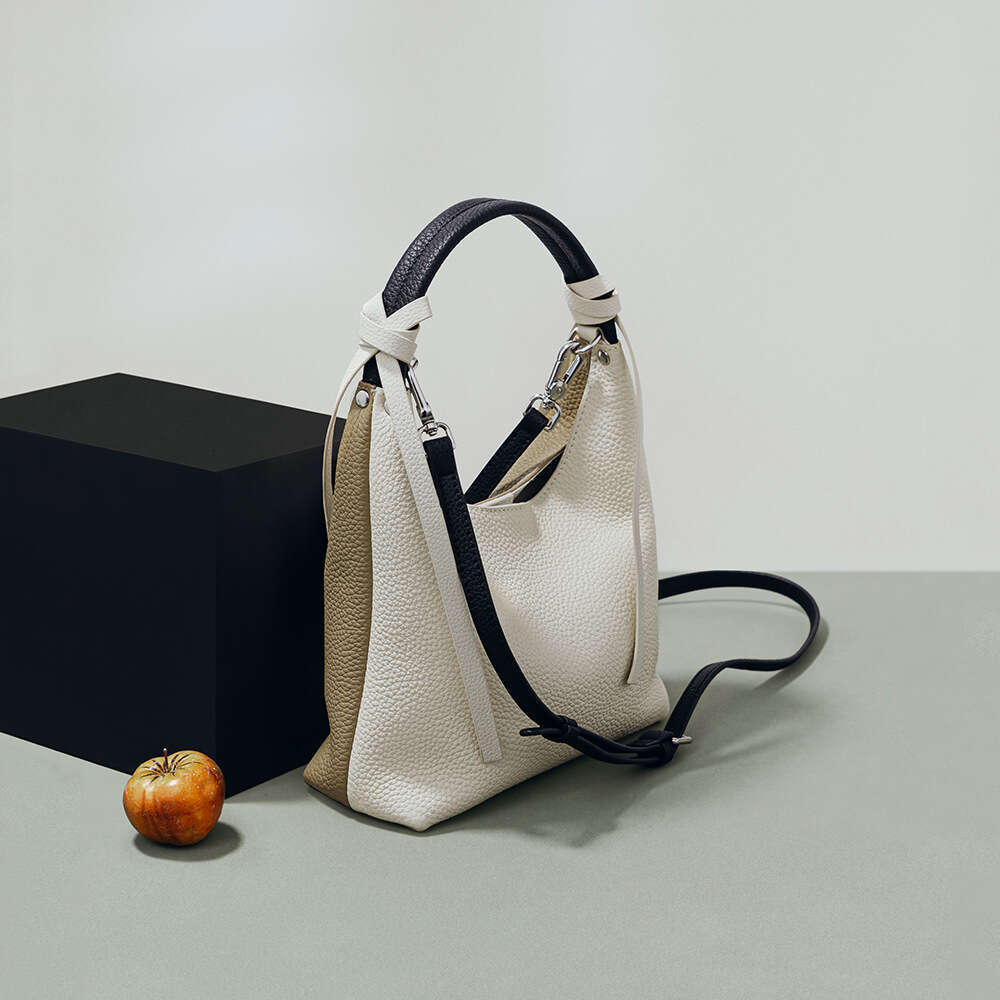 Luxury bag Korean Style Niche Design Color Block Lunch Box New Commuter Versatile Crossbody Bag Top Layer Cowhide Handbag for Women