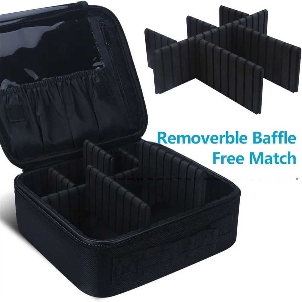 Portable Storage Bag with Adjustable Dividers for Cosmetic Beauty Organizer Nail Tool Large Capacity Travel Makeup CaseXJ250910